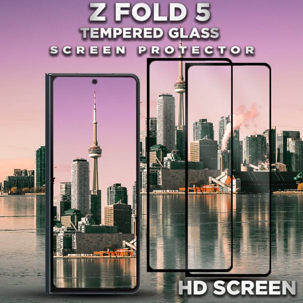 2-Pack Samsung Galaxy Z FOLD 5 - Härdat Glas 9H - Super Kvalitet 3D Skärmskydd