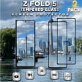 Miniatyrbild 1 av 5: 2-Pack Samsung Galaxy Z FOLD 5 - Härdat Glas 9H - Super Kvalitet 3D Skärmskydd