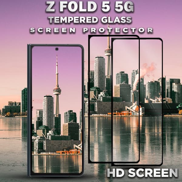 2-Pack Samsung Galaxy Z FOLD 5 (5G) - Härdat Glas 9H - Super Kvalitet 3D Skärmskydd