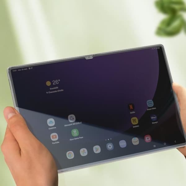 Härdat Glas - 4smarts - Samsung Tab S9 Ultra / S8 Ultra - Hårdhet 9H - Anti-fingeravtryck - Ultra-tunn