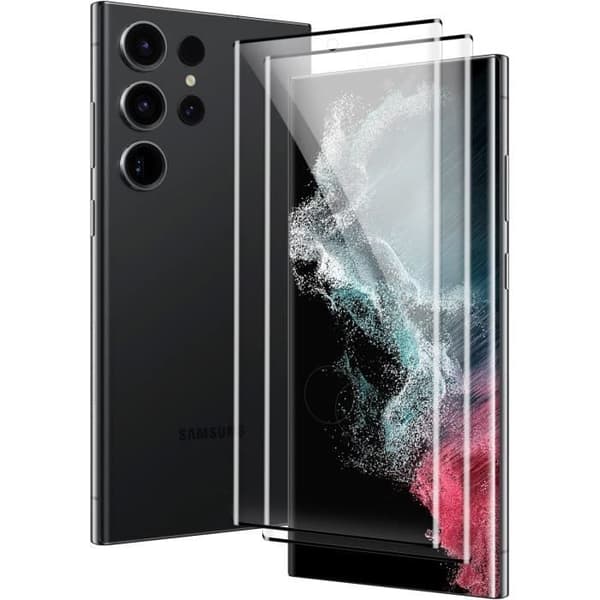 x2 härdade glasögon för Samsung Galaxy S23 Ultra 5G - 3D-böjd glasfilm Skärmskydd av härdat glas