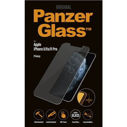 PanzerGlass P2661 Screen protector Apple iPhone X/Xs/11 Pro Tempered glass Transparent Confidentiality filter; Anti-shatter film (holds the glass toge