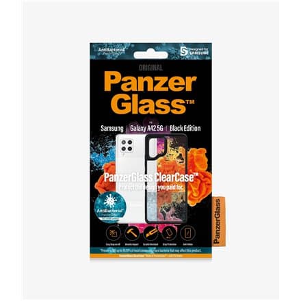 PanzerGlass | Clear Case | Samsung | Galaxy A42 5G | Hardened glass | Black AB | Case Friendly;  More than 19% better protecting performance; Plastic
