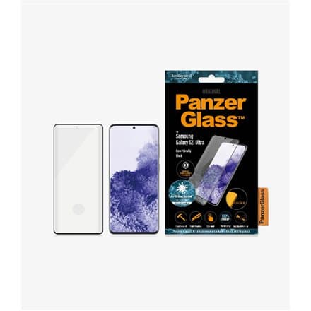 PanzerGlass | Samsung | Galaxy S21 Ultra Series | Antibacterial glass | Black | Case Friendly, Compatible with the in-screen fingerprint reader | Anti