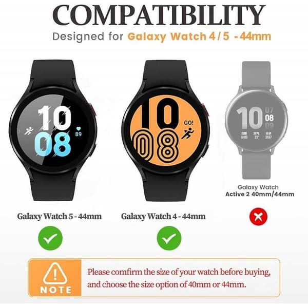 Full Cover Samsung Galaxy Watch 5 44mm 9H hærdet glas