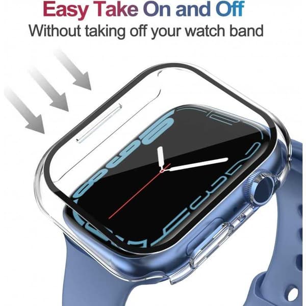 2in1 Iskunvaimennuskuori 9H karkaistu lasi Apple Watch 45mm - Transparent
