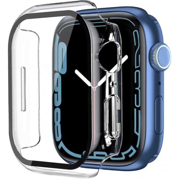 2in1 Iskunvaimennuskuori 9H karkaistu lasi Apple Watch 45mm - Transparent