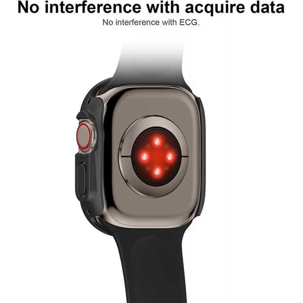 2in1 stødabsorberende skal 9H hærdet glas Apple Watch Ultra 1/2 (49 mm) - sort