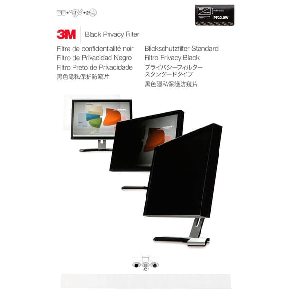 3m Pf220w Privacy Filter Black 55.9cm 22.0´´ 16:10 Transparent Svart