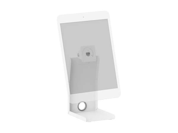 DELTACO Office ARM-0514 - Ställ - Rotera & Luta - för surfplatta - with POS printer holder - vit - monteringsgränssnitt: 75 x 75 mm - skrivbord
