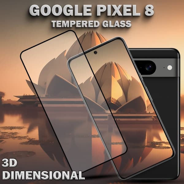 GOOGLE PIXEL 8 Skärmskydd - Härdat Glas 9H - Super kvalitet 3D