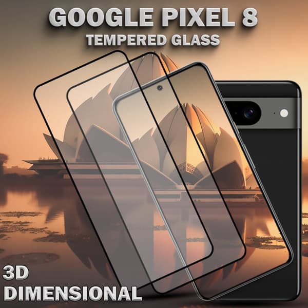 2-Pack GOOGLE PIXEL 8 Skärmskydd - Härdat Glas 9H - Super kvalitet 3D