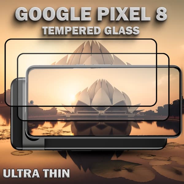2-Pack GOOGLE PIXEL 8 Skärmskydd - Härdat Glas 9H - Super kvalitet 3D