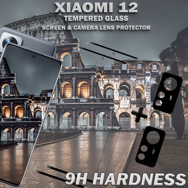 2-Pack XIAOMI 12 Skärmskydd & 2-Pack Linsskydd - Härdat Glas 9H - Topp kvalitet 3D