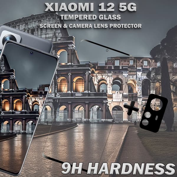 1-Pack XIAOMI 12 5G Skärmskydd & 1-Pack linsskydd - Härdat Glas 9H - Topp kvalitet 3D
