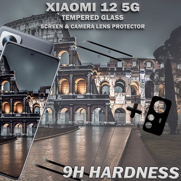 2-Pack XIAOMI 12 5G Skärmskydd & 1-Pack linsskydd - Härdat Glas 9H - Topp kvalitet 3D