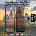 Miniatyrbild 3 av 6: 1-Pack Privacy Samsung A32 5G Skärmskydd & 1-Pack linsskydd - Härdat Glas 9H - Super kvalitet 3D