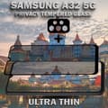 Miniatyrbild 4 av 6: 1-Pack Privacy Samsung A32 5G Skärmskydd & 1-Pack linsskydd - Härdat Glas 9H - Super kvalitet 3D