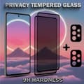 Miniatyrbild 3 av 6: 2-Pack Privacy Samsung A52S Skärmskydd & 2-Pack Linsskydd - Härdat Glas 9H - Super kvalitet 3D