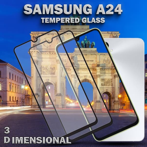 2-Pack Samsung Galaxy A24 - Härdat Glas 9H - Super Kvalitet 3D Skärmskydd