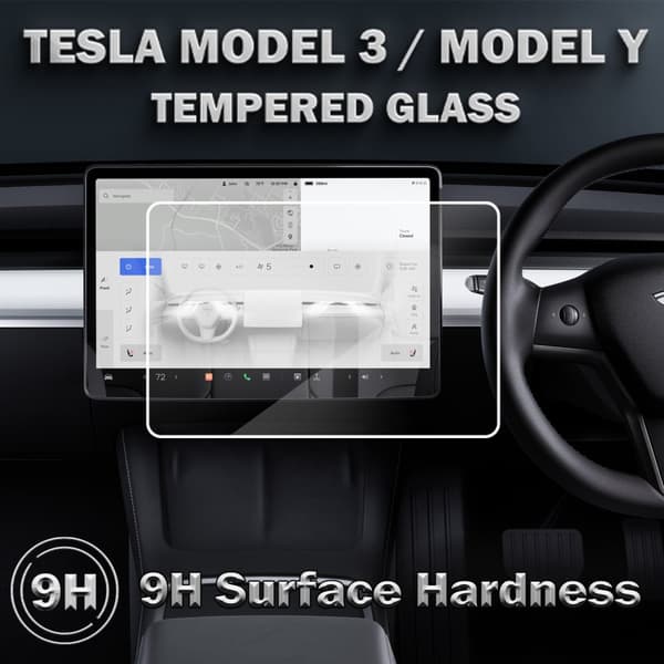 1-Pack Skärmskydd For Tesla Model Y - Härdat Glas 9H - Super Kvalitet