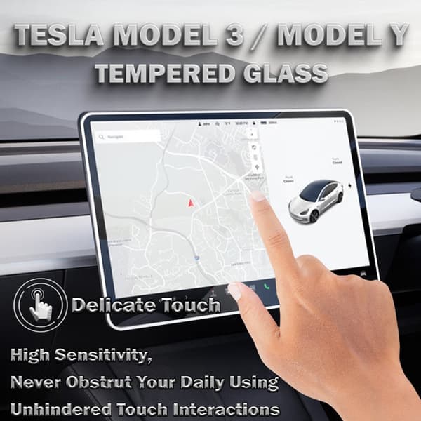 1-Pack Skärmskydd For Tesla Model Y - Härdat Glas 9H - Super Kvalitet