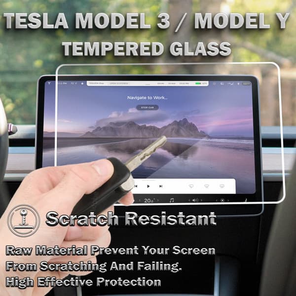 1-Pack Skärmskydd For Tesla Model Y - Härdat Glas 9H - Super Kvalitet