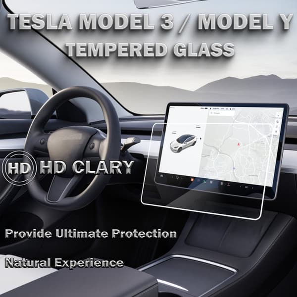 1-Pack Skärmskydd For Tesla Model Y - Härdat Glas 9H - Super Kvalitet