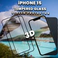 Miniatyrbild 4 av 5: 2-Pack iPhone 15 - skärmskydd & 1-Pack linsskydd -härdat glas 9H