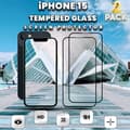 Miniatyrbild 1 av 5: 2-Pack iPhone 15 - skärmskydd & 1-Pack linsskydd -härdat glas 9H