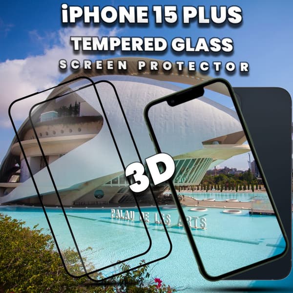 2-Pack iPhone 15 Plus - skärmskydd & 1-Pack linsskydd -härdat glas 9H