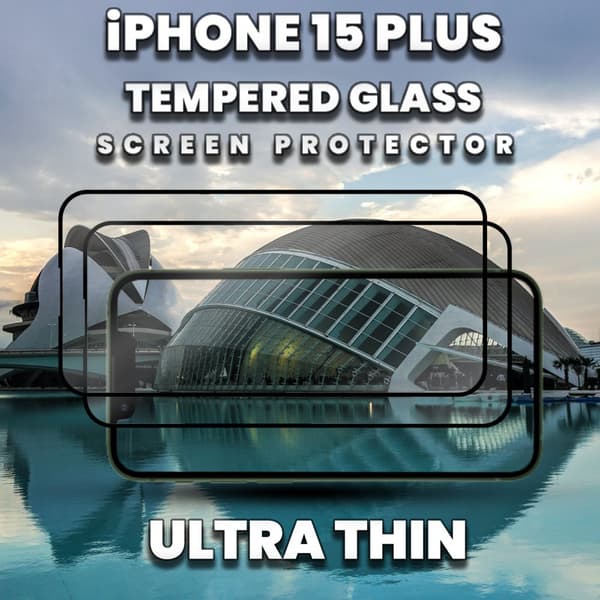 2-Pack iPhone 15 Plus - skärmskydd & 1-Pack linsskydd -härdat glas 9H