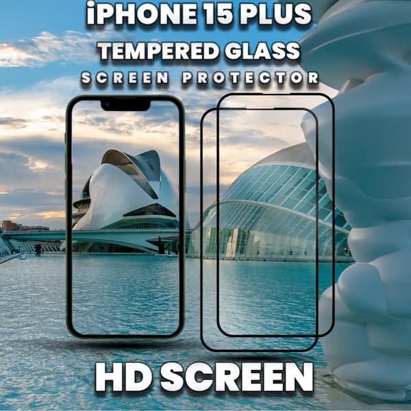 2-Pack iPhone 15 Plus - skärmskydd & 1-Pack linsskydd -härdat glas 9H