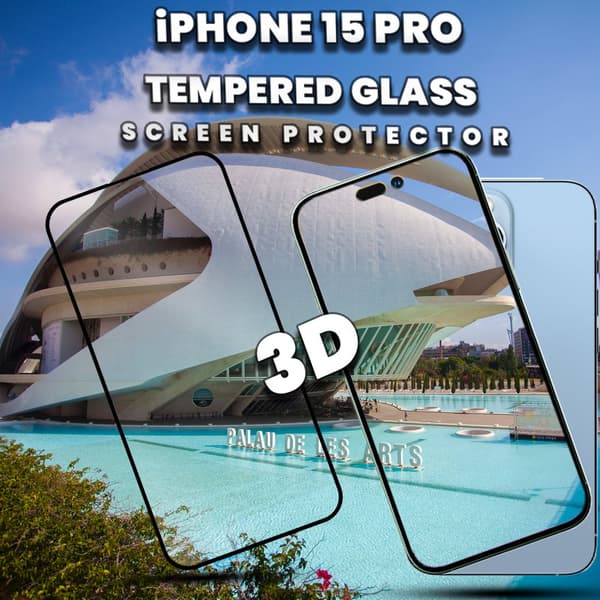 1-Pack iPhone 15 Pro - skärmskydd & 1-Pack linsskydd -härdat glas 9H