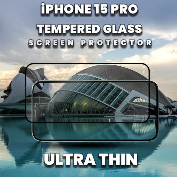 1-Pack iPhone 15 Pro - skärmskydd & 1-Pack linsskydd -härdat glas 9H