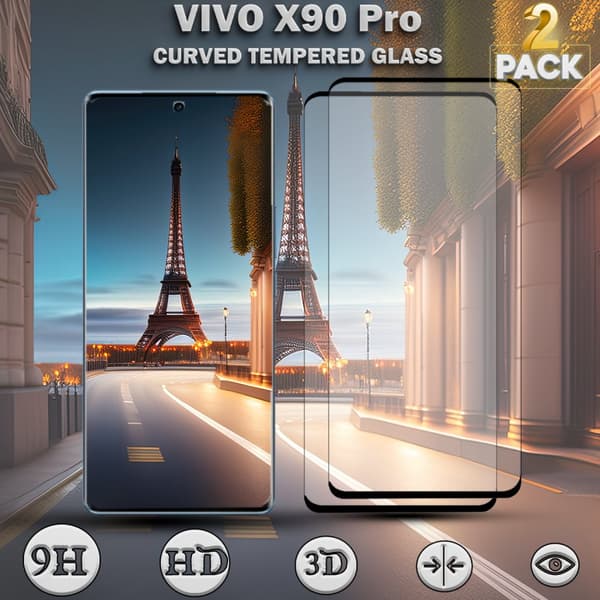 2-Pack Vivo X90 Pro Skärmskydd - Härdat Glas 9H - Super kvalitet 3D