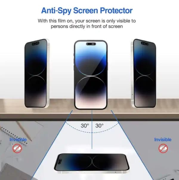 Privacy iPhone 15 Skärmskydd i Härdat Glas - Extra Stark