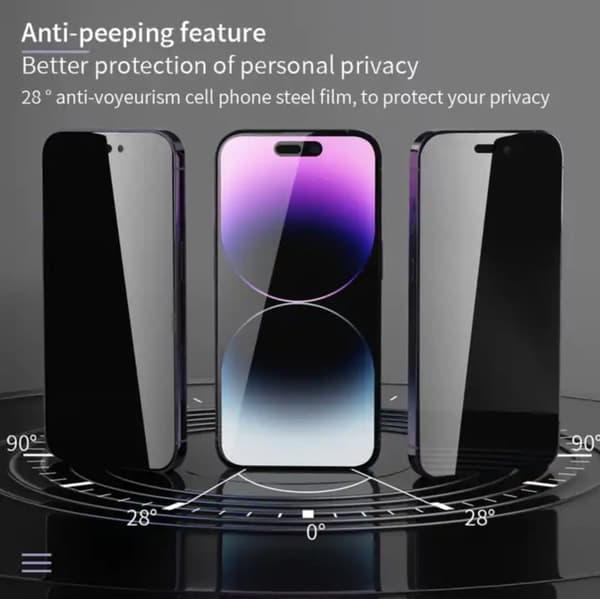 iPhone 12 / 12 Pro Skärmskydd Privacy i Premium Härdat Glas - FaceID Stöd