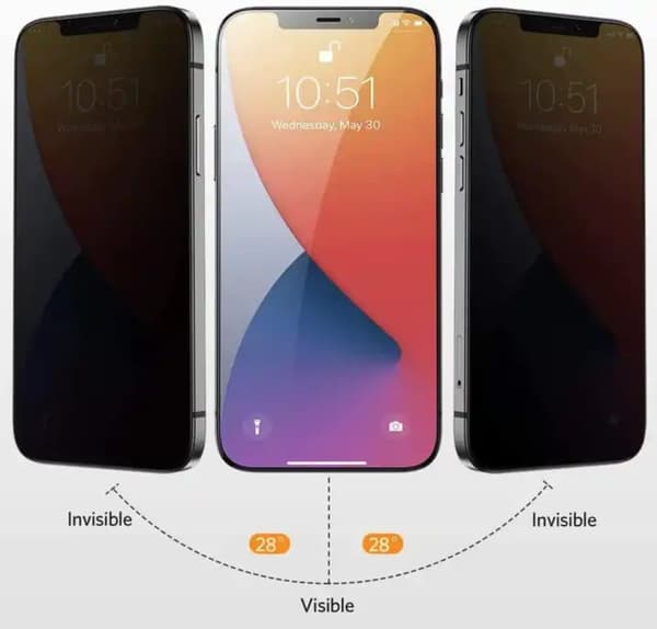 iPhone 12 Pro Max Skärmskydd Privacy i Härdat Glas