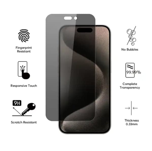 2-PACK iPhone 13 Skärmskydd Privacy i Härdat Glas - FaceID Support