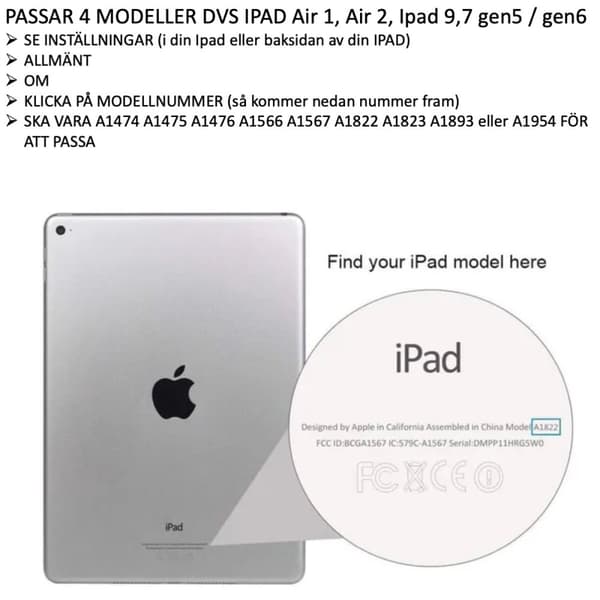 iPad 9.7 gen6 2018 skärmskydd härdat glas 0,3 mm 9H