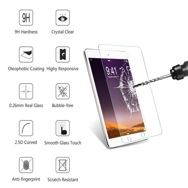 Skärmskydd iPad 9,7 gen5 2017 härdat glas 0,3 mm