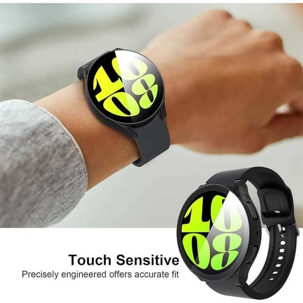 2i1 stødabsorberende skal 9H hærdet glas Galaxy Watch 6 40mm - Sort