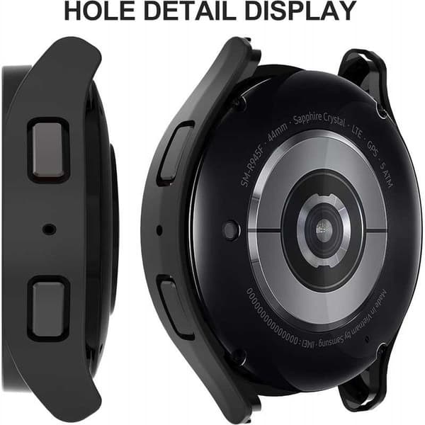 2i1 stødabsorberende skal 9H hærdet glas Galaxy Watch 6 44mm - Sort