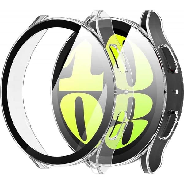 2i1 stødabsorberende skal 9H hærdet glas Galaxy Watch 6 40mm - Transparent