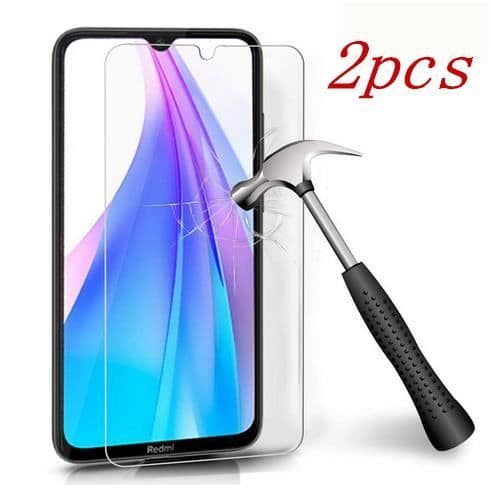 2 delar härdat glas kompatibelt med Xiaomi Redmi Note 8T, [HD Clear] [9H hårdhet] [Anti-skrapa] [Bubblefritt] skärmskydd