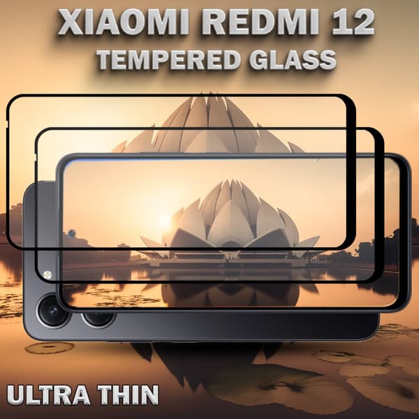 2-Pack XIAOMI REDMI 12 Skärmskydd - Härdat Glas 9H - Super kvalitet 3D