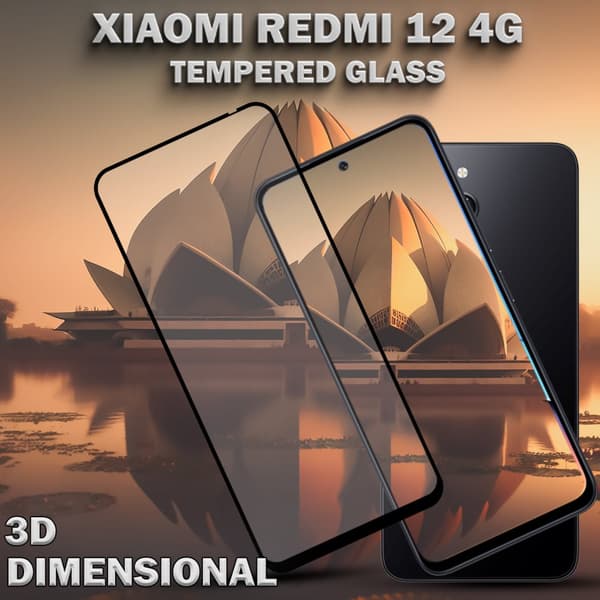 1-Pack XIAOMI REDMI 12 4G Skärmskydd - Härdat Glas 9H - Super kvalitet 3D