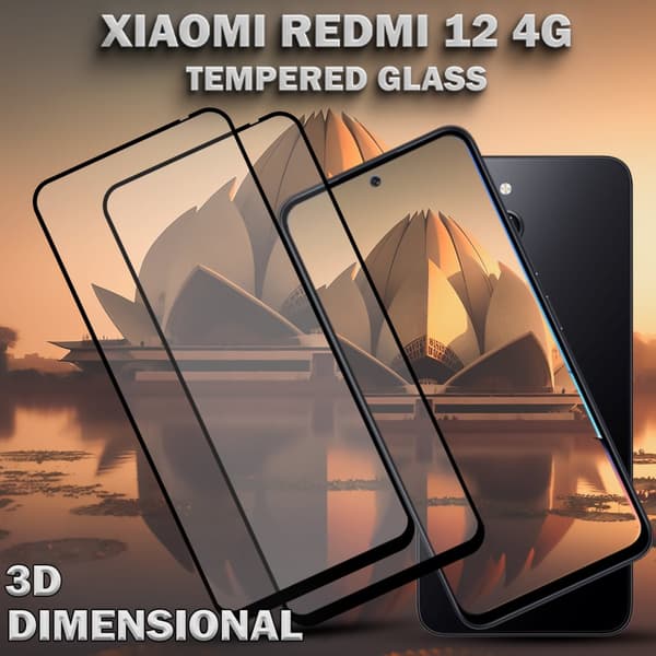 2-Pack XIAOMI REDMI 12 4G Skärmskydd - Härdat Glas 9H - Super kvalitet 3D