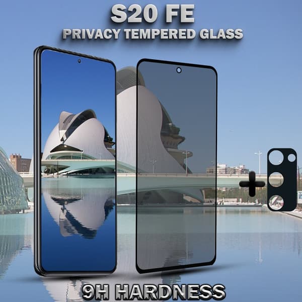 1-Pack Privacy SAMSUNG S20 FE Skärmskydd & 1-Pack linsskydd - Härdat Glas 9H - Super kvalitet 3D